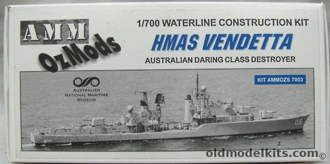 OzMods 1/700 HMAS Vendetta / HMAS Vampire / HMAS Voyager / HMAS Duchess - Australian Daring Class Destroyer, AMMOZS7003 plastic model kit